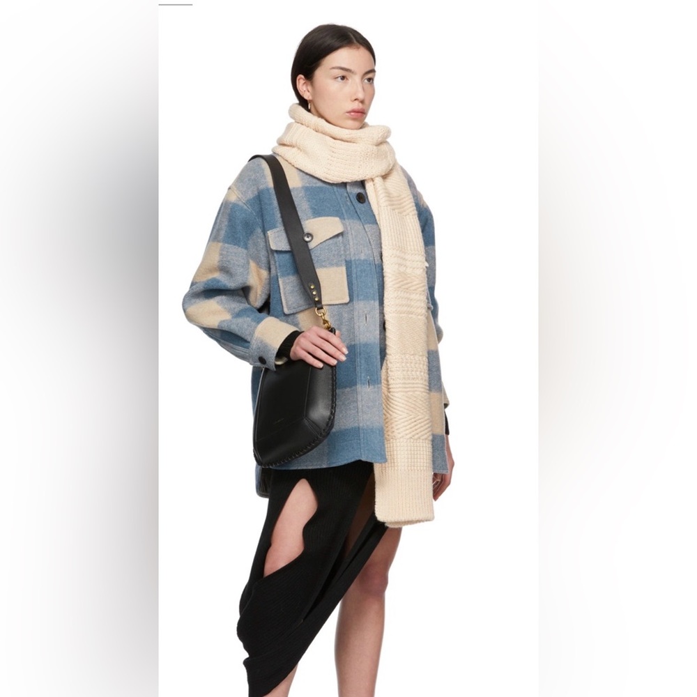 Isabel Marant Oversized Wool Blend Knit Scarf NWT $370 Echarpe Satia Ecru